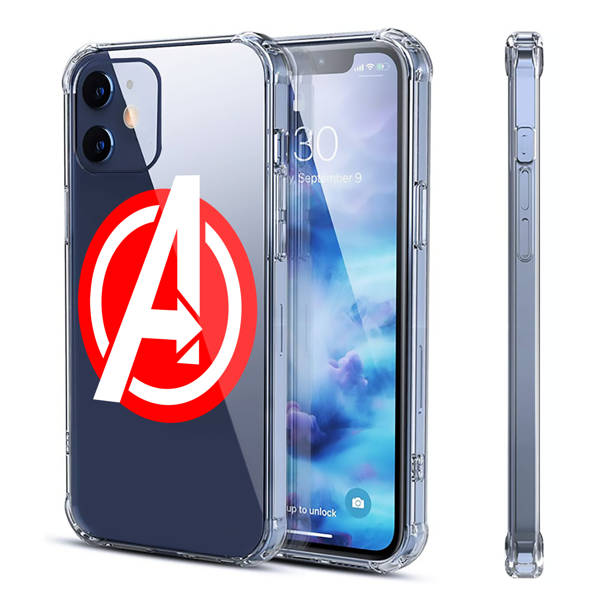 （画像用） アベンジャーズ The Avengers 【iPhone 12シリーズ対応】透明スマホケース（クリアソフトケース）
